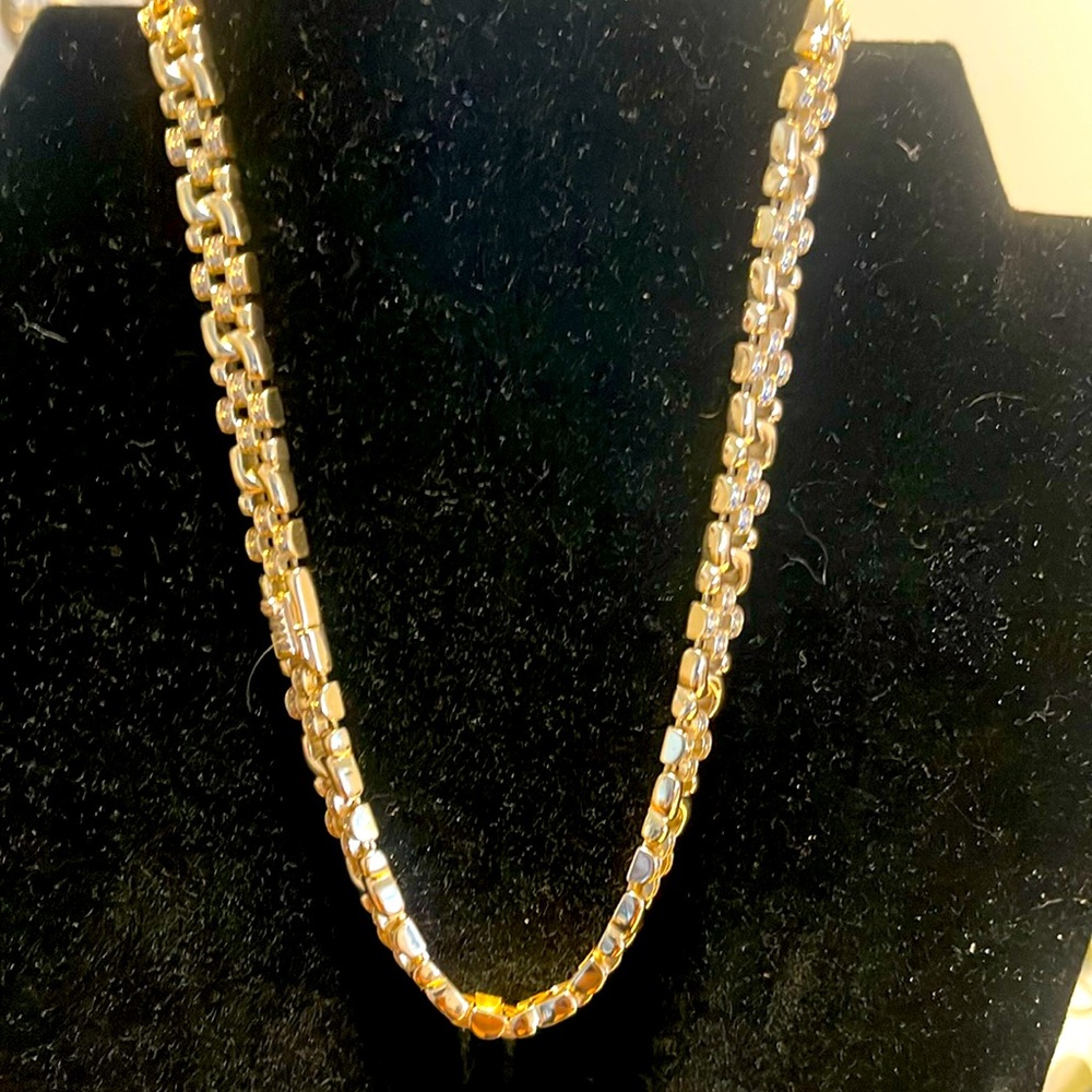 Gold and crystal diamonds, costume jewelry